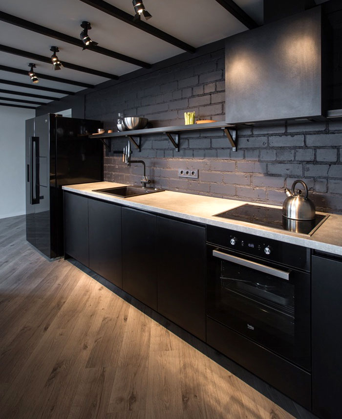 Mod Cabinetry for Black Kitchen Cabinets, black kitchen cabinets, black and white kitchen cabinets, small kitchen black kitchen cabinets, modern black kitchen cabinets