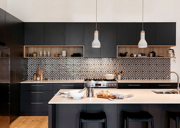 Mod Cabinetry for Black Kitchen Cabinets, black kitchen cabinets, black and white kitchen cabinets, small kitchen black kitchen cabinets, modern black kitchen cabinets