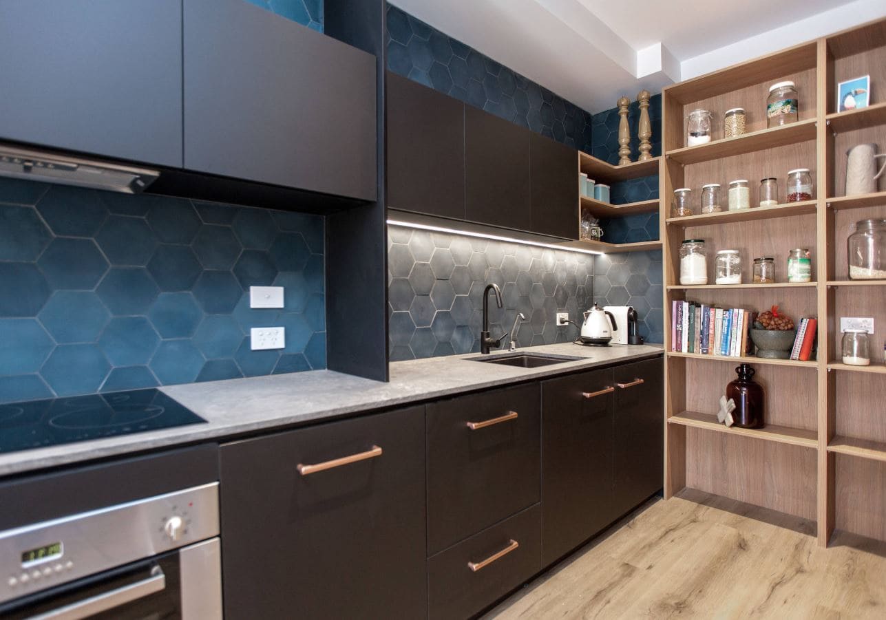 Mod Cabinetry for Black Kitchen Cabinets, black kitchen cabinets, black and white kitchen cabinets, small kitchen black kitchen cabinets, modern black kitchen cabinets