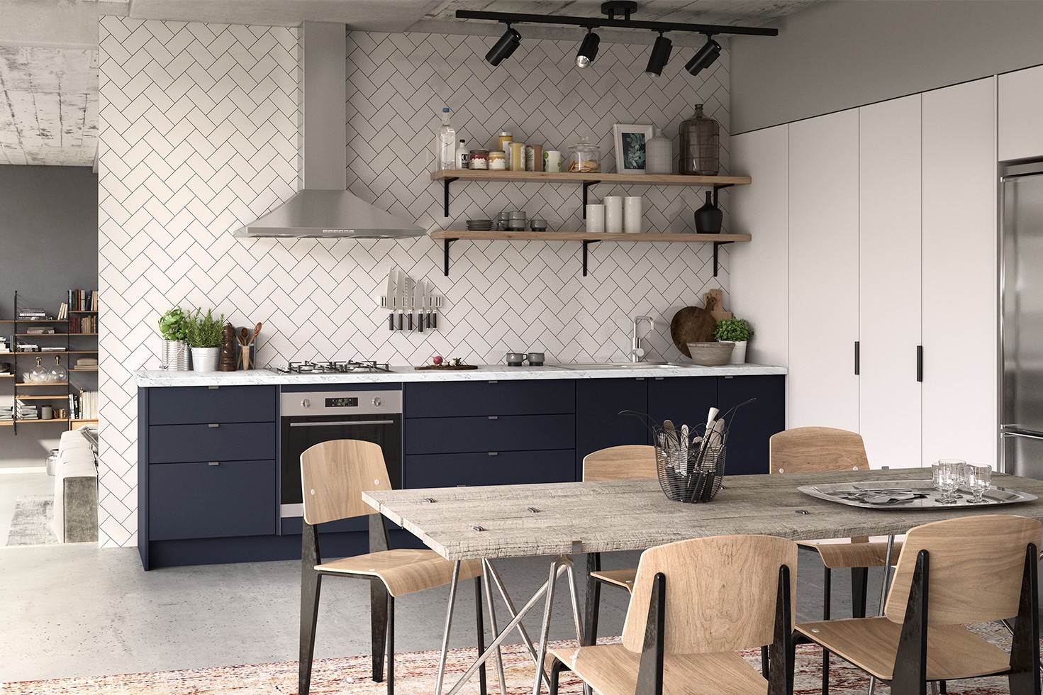 Mod Cabinetry for Navy Blue Kitchen Cabinets