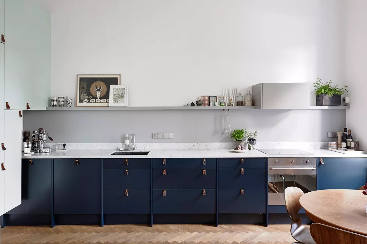 Mod Cabinetry for Navy Blue Kitchen Cabinets