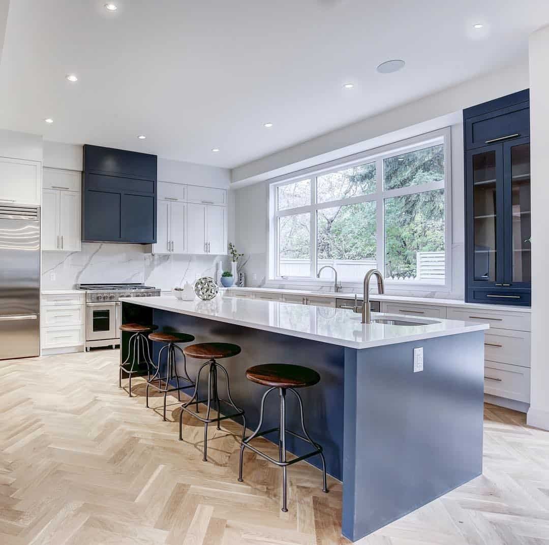 Mod Cabinetry for Navy Blue Kitchen Cabinets