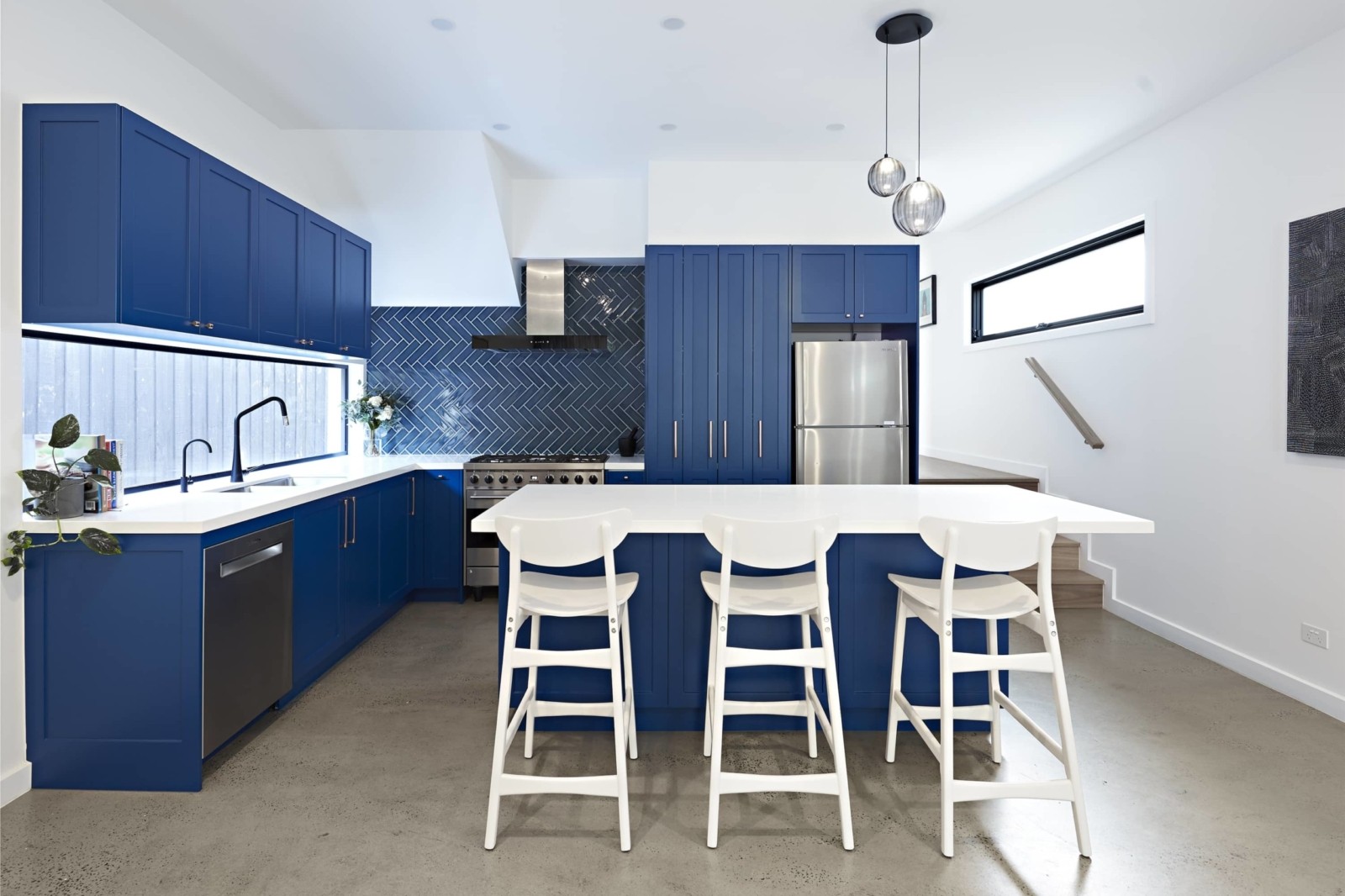 Mod Cabinetry for Navy Blue Kitchen Cabinets