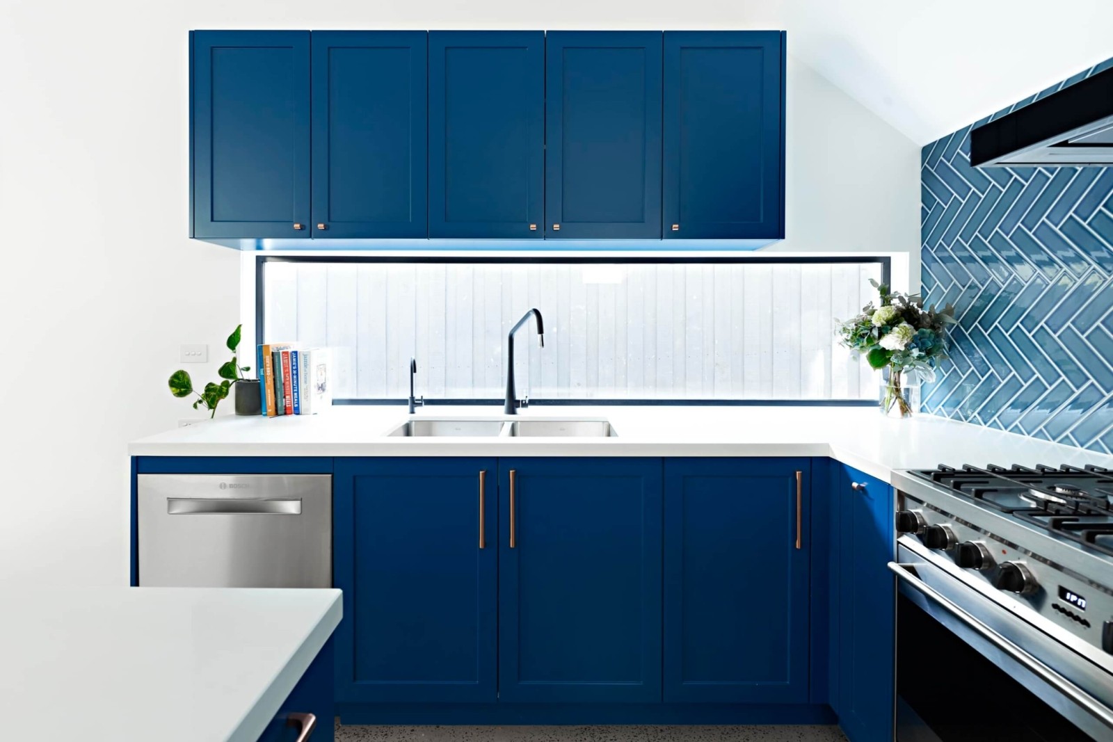 Mod Cabinetry for Navy Blue Kitchen Cabinets
