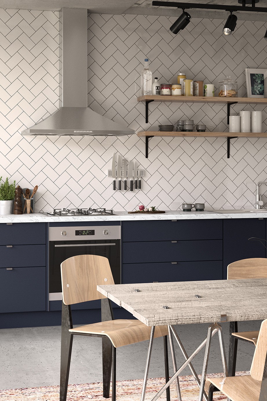 Mod Cabinetry for Navy Blue Kitchen Cabinets