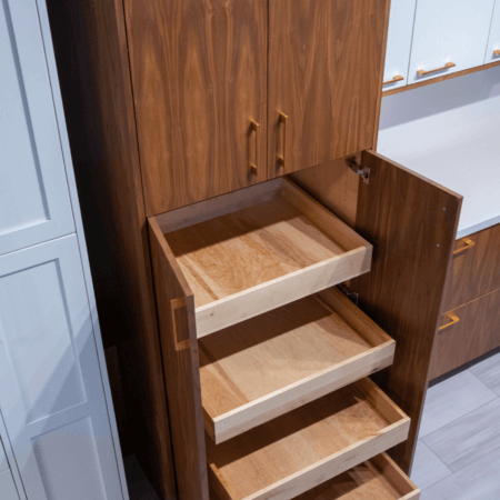 Modern Kitchen Cabinetry Naturals Pantry with Rollouts