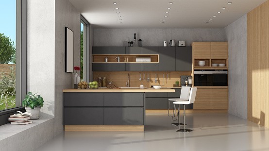 Mod Cabinetry for Black Kitchen Cabinets, black kitchen cabinets, black and white kitchen cabinets, small kitchen black kitchen cabinets, modern black kitchen cabinets