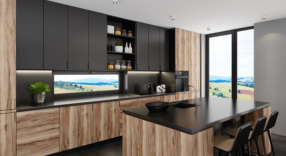 Mod Cabinetry for Black Kitchen Cabinets, black kitchen cabinets, black and white kitchen cabinets, small kitchen black kitchen cabinets, modern black kitchen cabinets