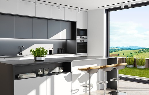 Mod Cabinetry for Black Kitchen Cabinets, black kitchen cabinets, black and white kitchen cabinets, small kitchen black kitchen cabinets, modern black kitchen cabinets