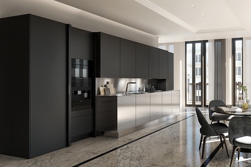 Mod Cabinetry for Black Kitchen Cabinets, black kitchen cabinets, black and white kitchen cabinets, small kitchen black kitchen cabinets, modern black kitchen cabinets