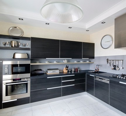 Mod Cabinetry for Black Kitchen Cabinets, black kitchen cabinets, black and white kitchen cabinets, small kitchen black kitchen cabinets, modern black kitchen cabinets