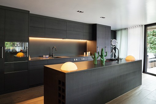 Mod Cabinetry for Black Kitchen Cabinets, black kitchen cabinets, black and white kitchen cabinets, small kitchen black kitchen cabinets, modern black kitchen cabinets