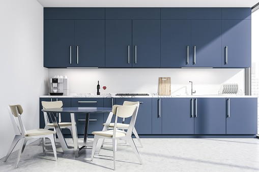 Mod Cabinetry for Navy Blue Kitchen Cabinets