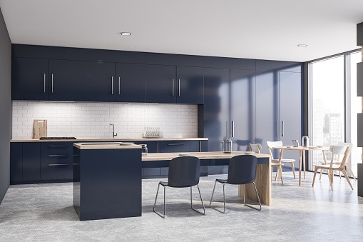 Mod Cabinetry for Navy Blue Kitchen Cabinets