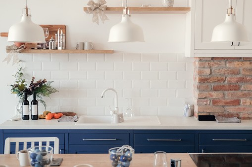Mod Cabinetry for Navy Blue Kitchen Cabinets