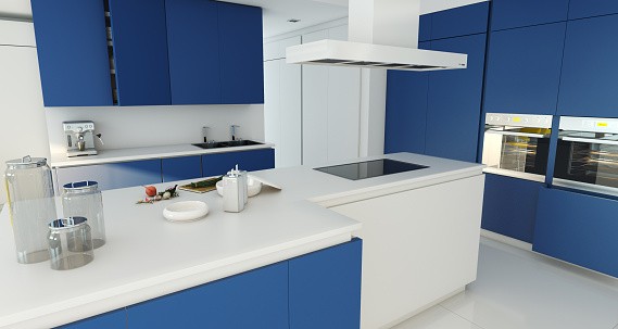 Mod Cabinetry for Navy Blue Kitchen Cabinets