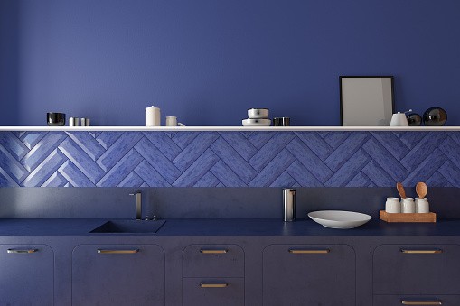 Mod Cabinetry for Navy Blue Kitchen Cabinets