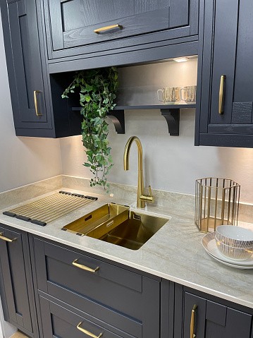 Mod Cabinetry for Navy Blue Kitchen Cabinets