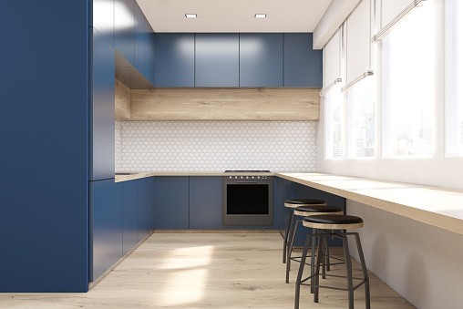 Mod Cabinetry for Navy Blue Kitchen Cabinets