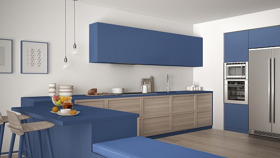 Mod Cabinetry for Navy Blue Kitchen Cabinets