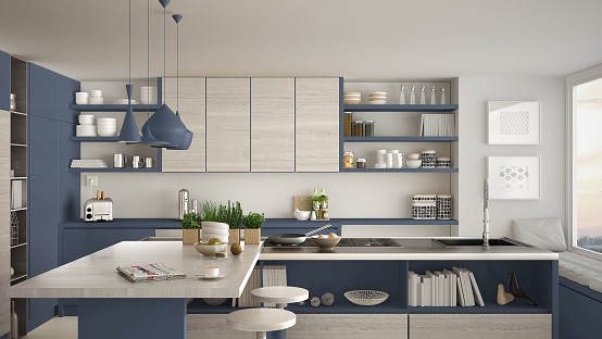 Mod Cabinetry for Navy Blue Kitchen Cabinets